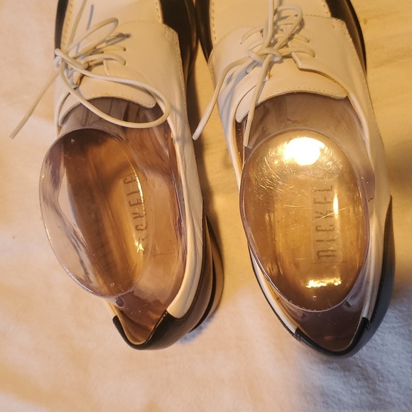 Nickles Vintage 100% All Genuine Leather Classic White and Black Sz. 7.5B Shoes - Picture 4 of 11